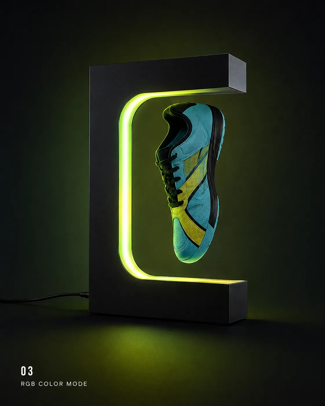 The display glowing green